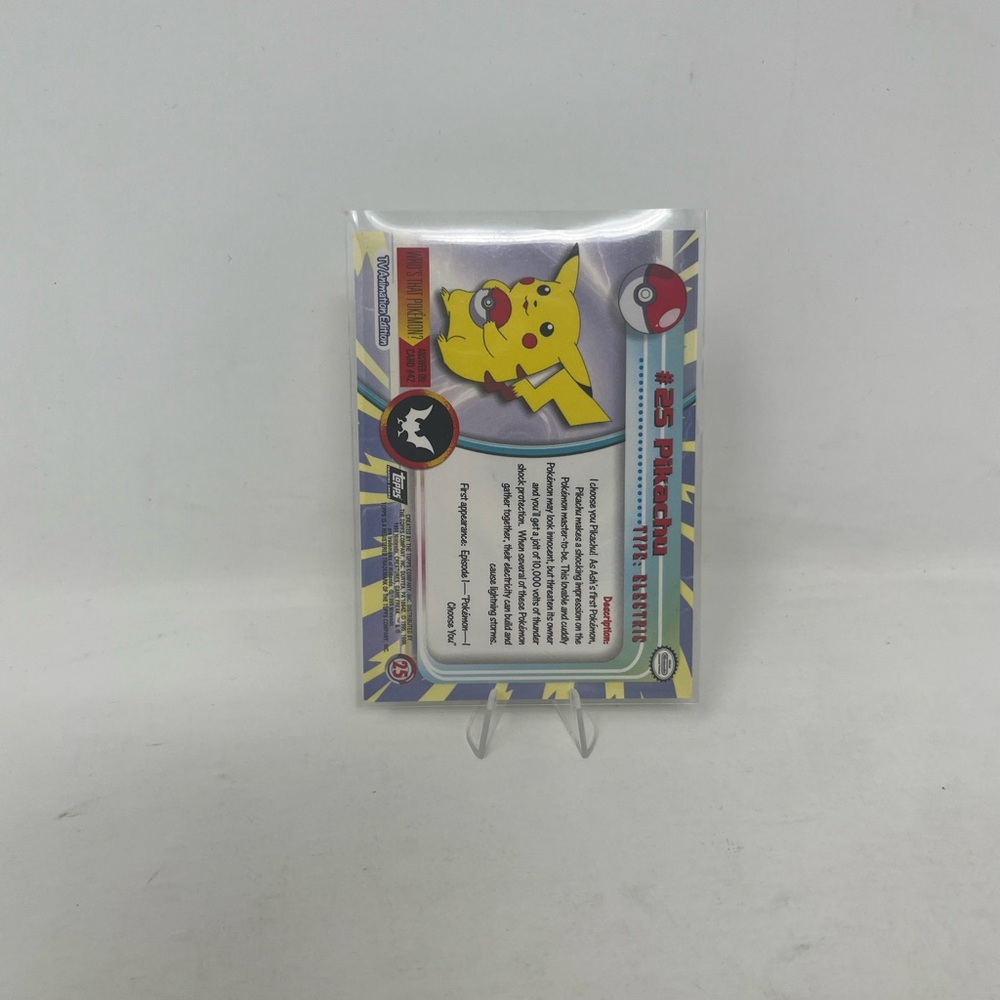 Pikachu Foil 1999 #25 Topps Pokémon Tv Series 1 Black Label Foil - Picture 2 of 2